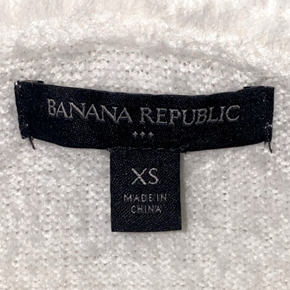 Banana Republic White Oversized Fuzzy Sweater Top, Size XS - Picture 5 of 6